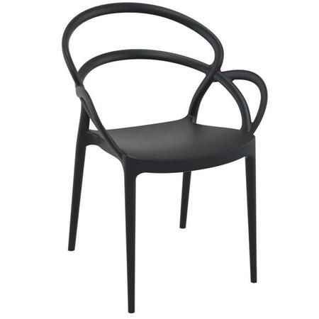 SIESTA Mila Dining Arm Chair Black, 2PK ISP085-BLA